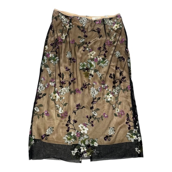 Vince Begonia Sequined Overlay Midi Skirt. Sz: 8 - Picture 2 of 9